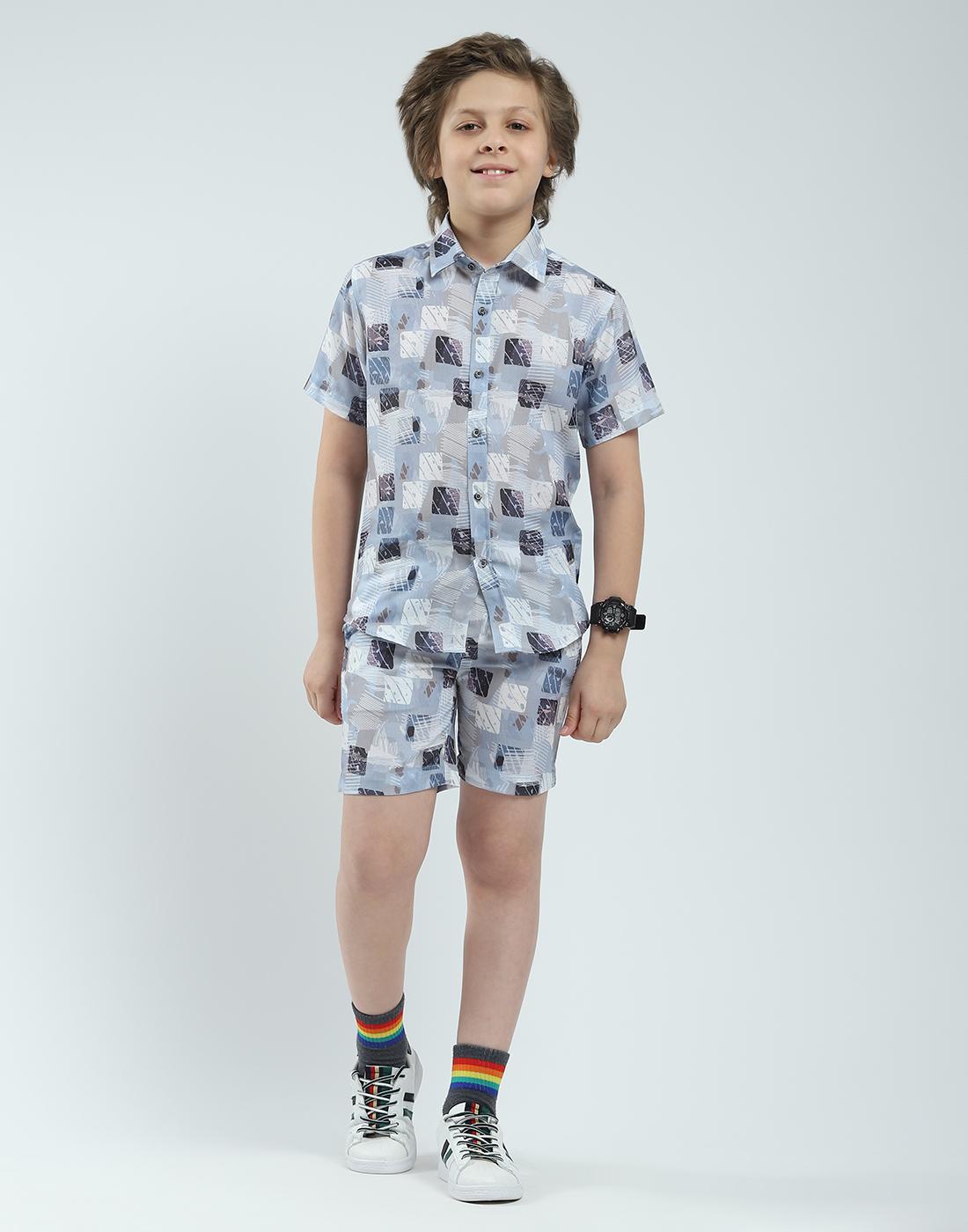 

Monte Carlo Boys Regular Fit Printed Half Sleeve Bermuda Set 4-5 Years синий
