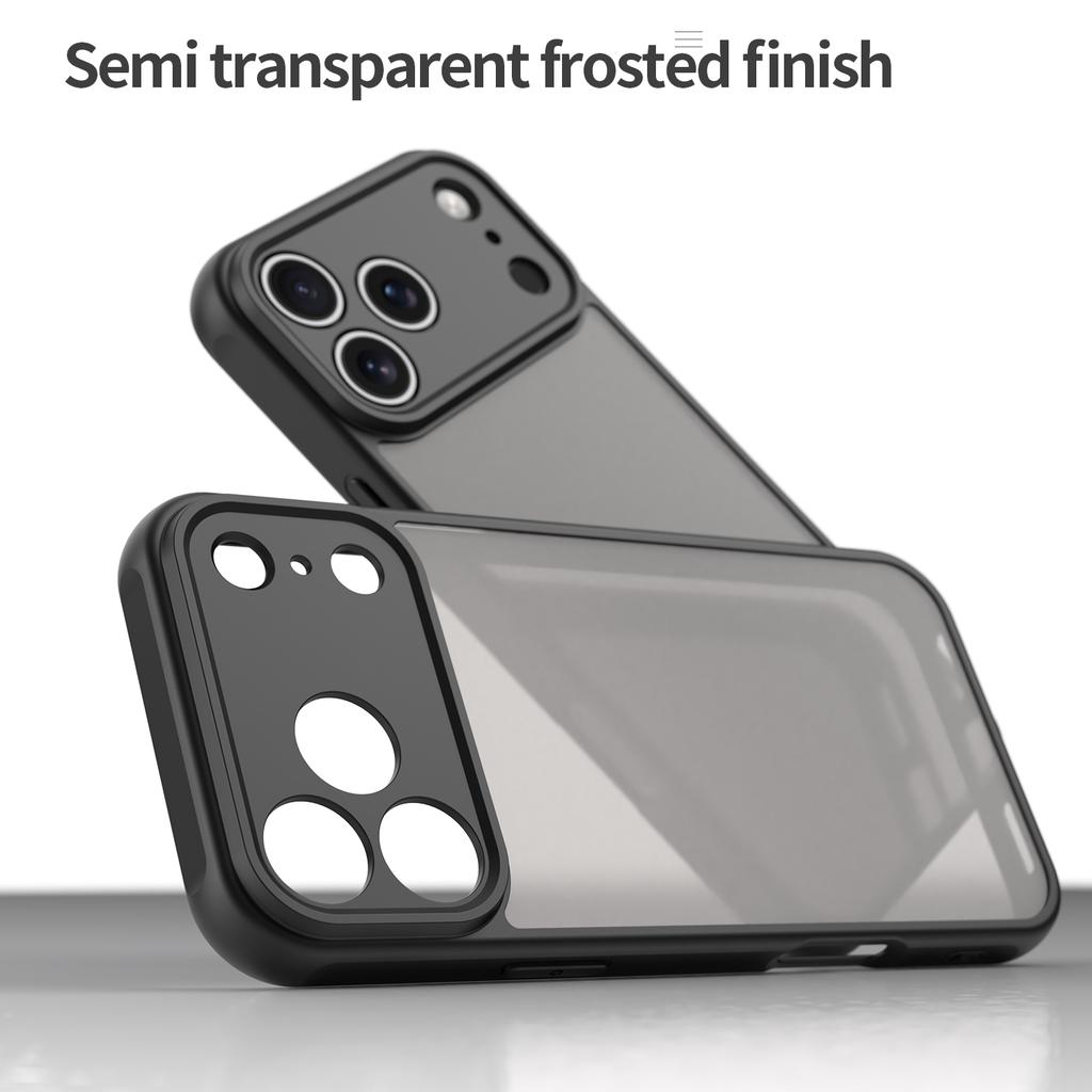 For iPhone 17 Pro Case Drop Proof Airbags Frosted Translucent PC+TPU Phone Back Cover