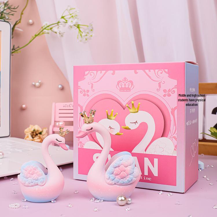 Liebes Schwan Figur: Romantisches Paar Desktop-Ornament und Weihnachtsgeschenk