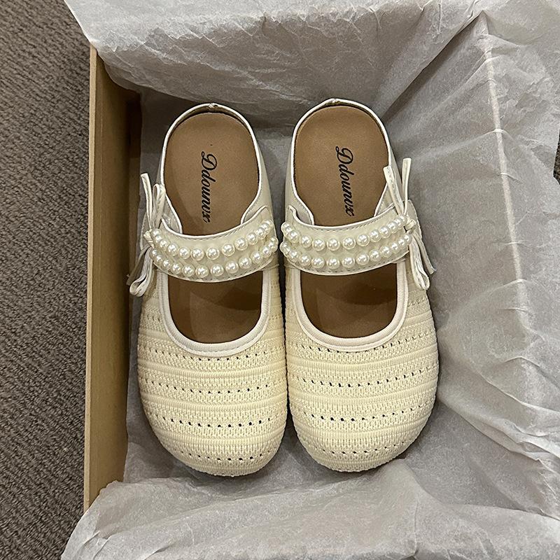Thick-soled 2025 one-pedal cool slippers new summer Mary Jane women's half slippers outer bag head