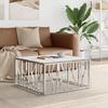VidaXL Coffee Table Silver 80x80x40 Cm Stainless Steel and Glass 350059
