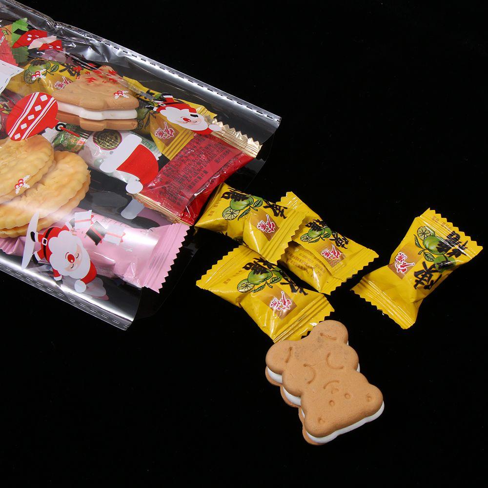 Wedding Favors Santa Claus Snowman Cookies Storage Cellophane Baking Packaging Christmas Candy Bags