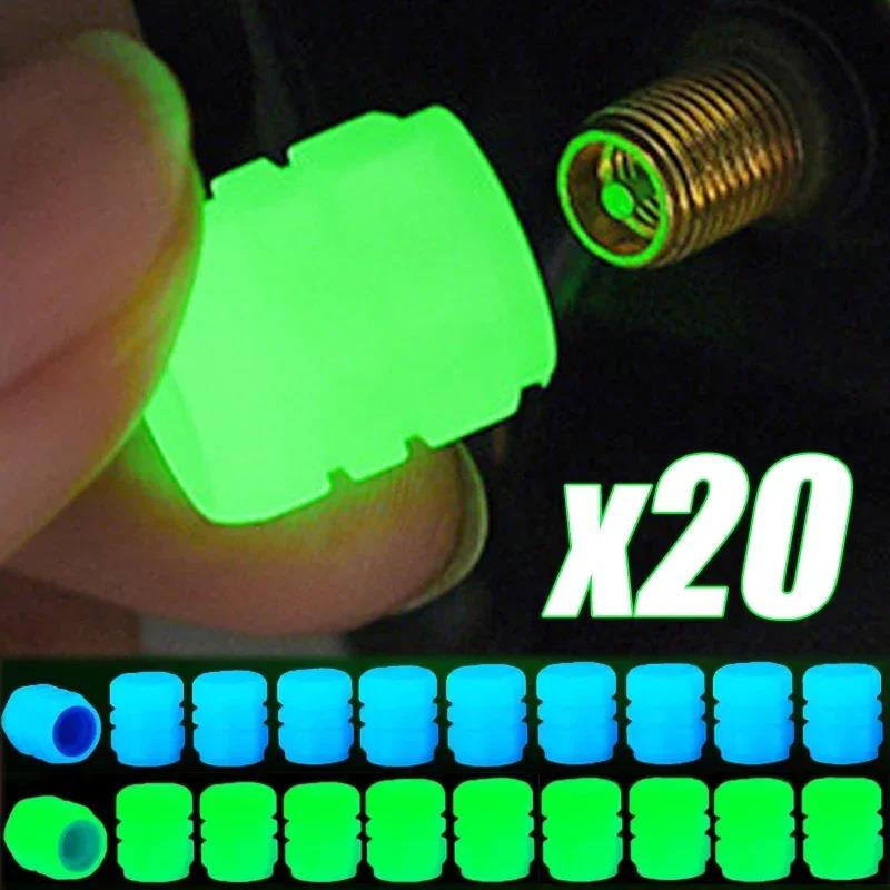 4/20PCS Luminous Car Tire Valve Cap Fluorescent Night Glowing Decor Motorcycle Bike Wheel Nozzle Dustproof Tyre Valve Stem Caps Stem Caps1