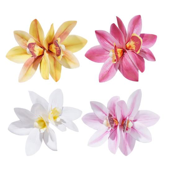 Women Hairpin Simulated Flower Shape Colorfast Hair Clip Back Head Hair Claw Daily Wear Party Hair Accessory
