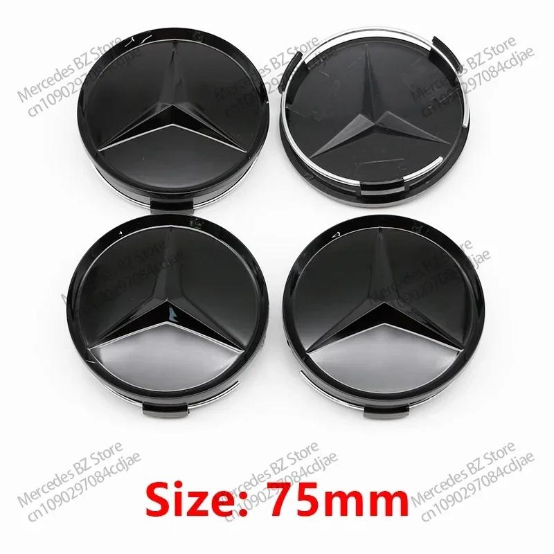C200 E200 For Mercedes Benz 4PCS 75mm 60mm Car Wheel Center Hub Caps Cover for Mercedes Benz AMG B/C/E/S Class A Class GLC GLK C