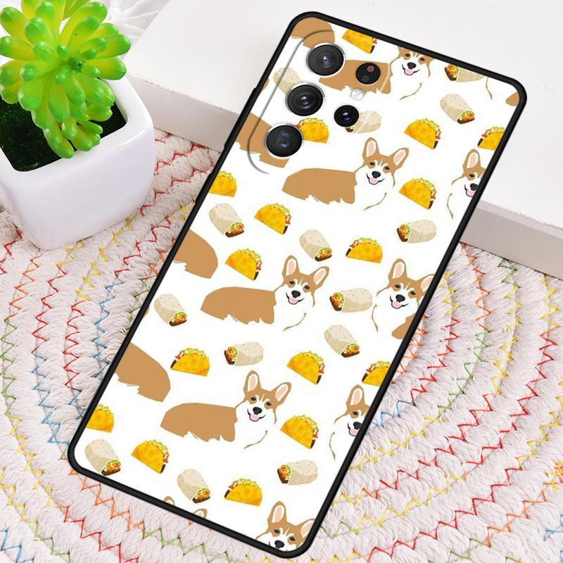 Schattig Cartoon Corgi Hond Patroon Telefoonhoesje voor Samsung Galaxy note 10 pro S26 Ultra S23 S24 FE S25 S21 S22 PLUS schokbestendig Cover