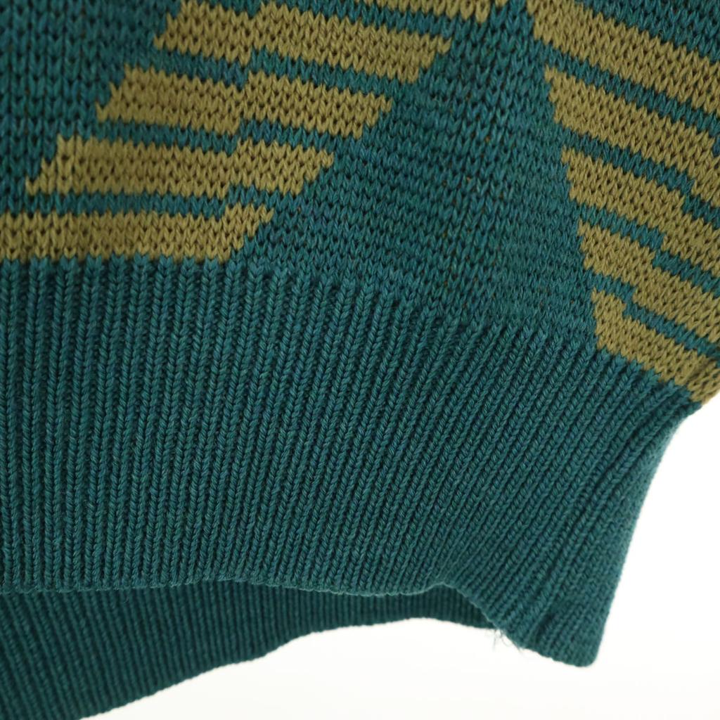 Yves Saint Laurent 90er Jahre Altes Geometrisches Muster Langarm V-Ausschnitt Pullover Damen Gebraucht