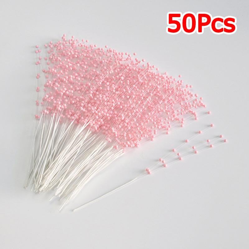 

50 шт./уп. В сочетании с сухоцветами, букет из бисера ручной работы, подарочная упаковка, легкий свадебный цветочный 21 см