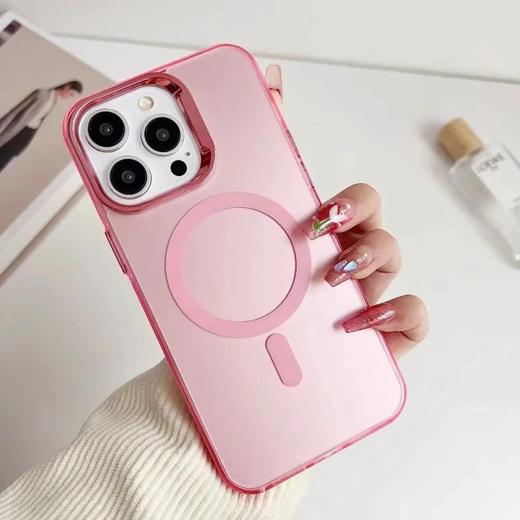 Luxury Aurora for Magsafe Wireless Charge Magnetic Case for iPhone 15 15Pro 14 13 Pro Max 12 11 Colorful Laser Matte Cover