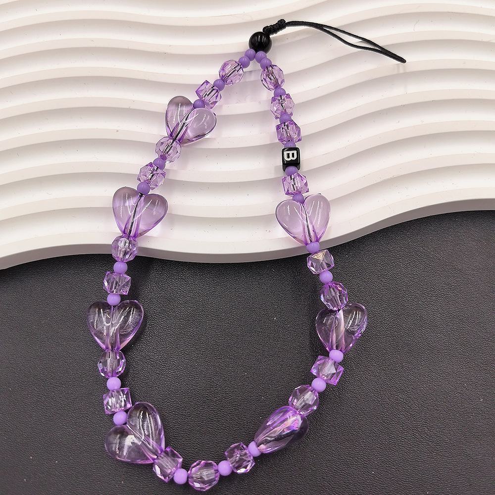 

Цепочка для мобильного телефона из бисера с подвеской, защита от падений и стильный дизайн C-home. Идеально подходит для ключей и телефонов. фиолетовый