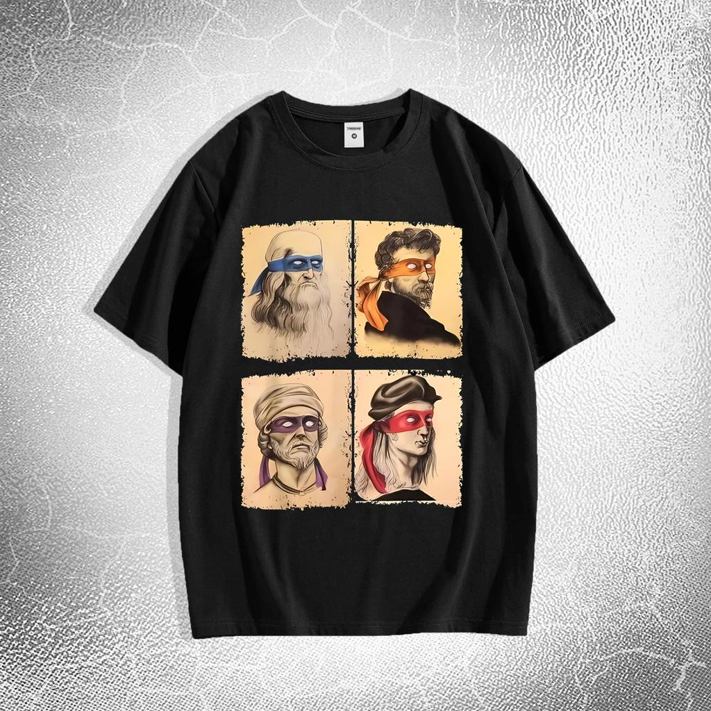 Men's Oversized Renaissance Artist Graphic Print Casual T-shirt