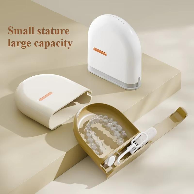 1pc Invisible Braces Storage Box Portable Dentures Teeth Orthotics Cleaning Box Pull-out Type Braces Dust Protective Orangizer