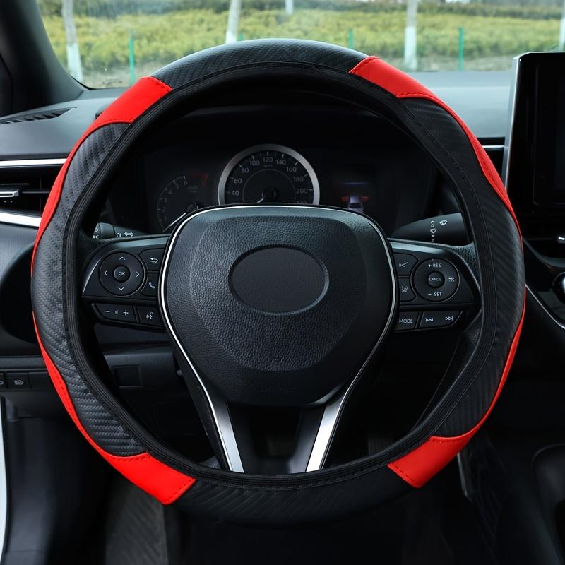 Universal Car Steering Wheel Cover, Carbon Fiber Elastic, Wear-resistant, Non-slip, No Inner Ring, for Car