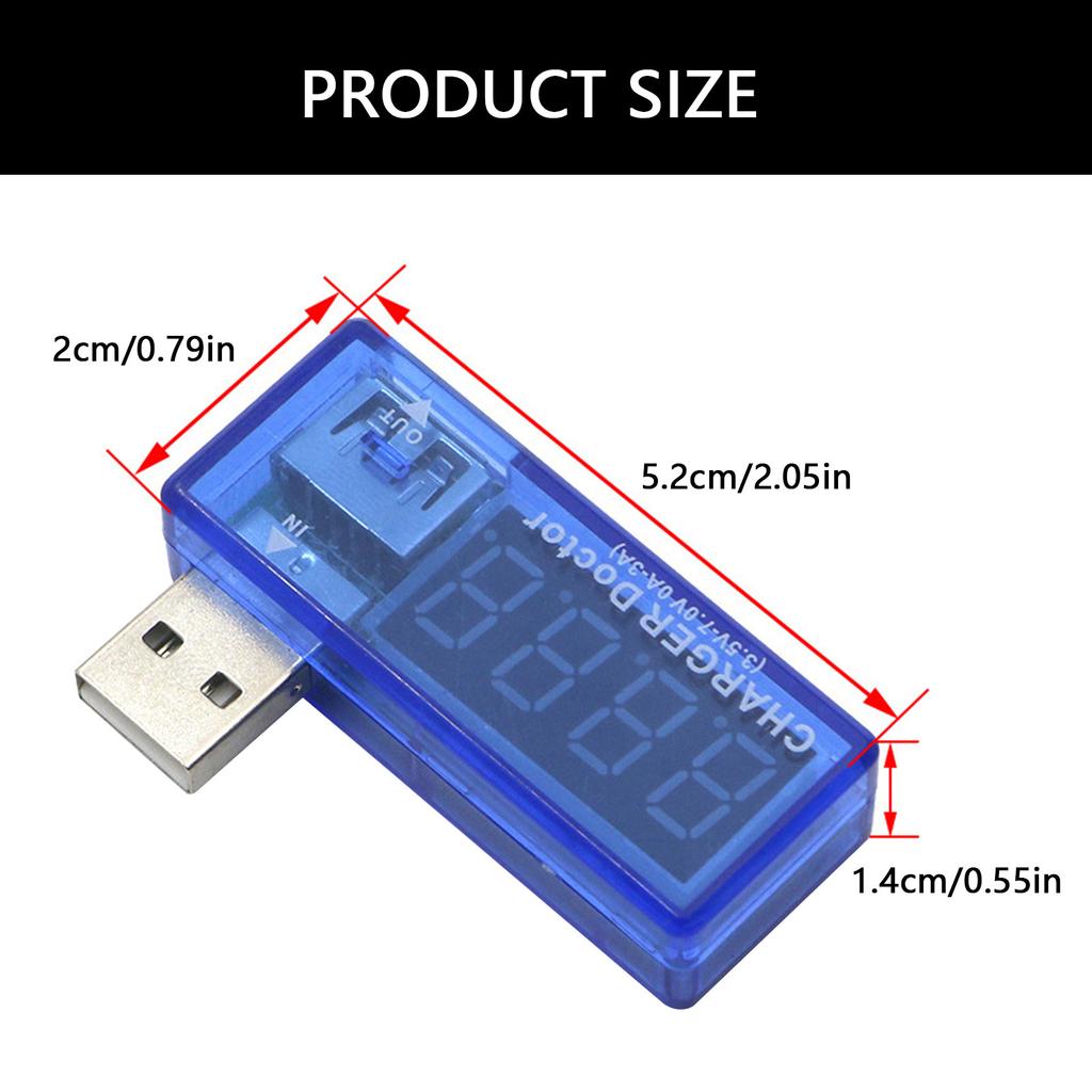 USB Power Tester Portable Voltmeter Ammeter USB Charger Voltages Tester Multimeter for Charging Status Detection