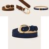 Minimally Retro Gold Ring Buckle Decorative Suede Women Casual Belt For Fashion Accessories