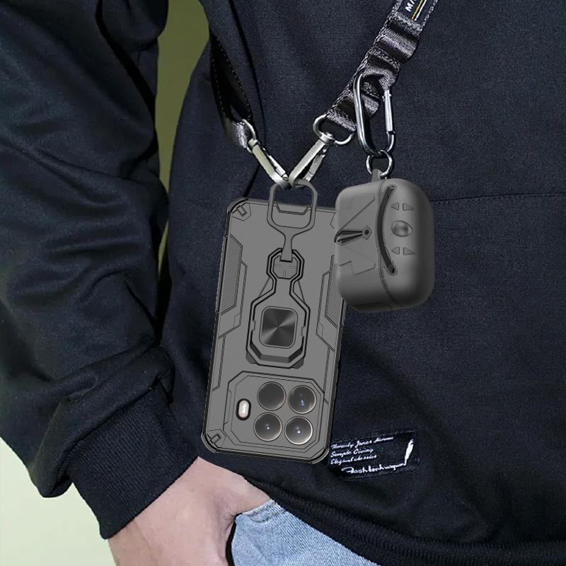 KEYSION Shockproof Armor Case for Xiaomi 15T Pro Silicone+PC Upright Metal Live Ring Stand Phone Cover for Xiaomi 15T 15T Pro 5G