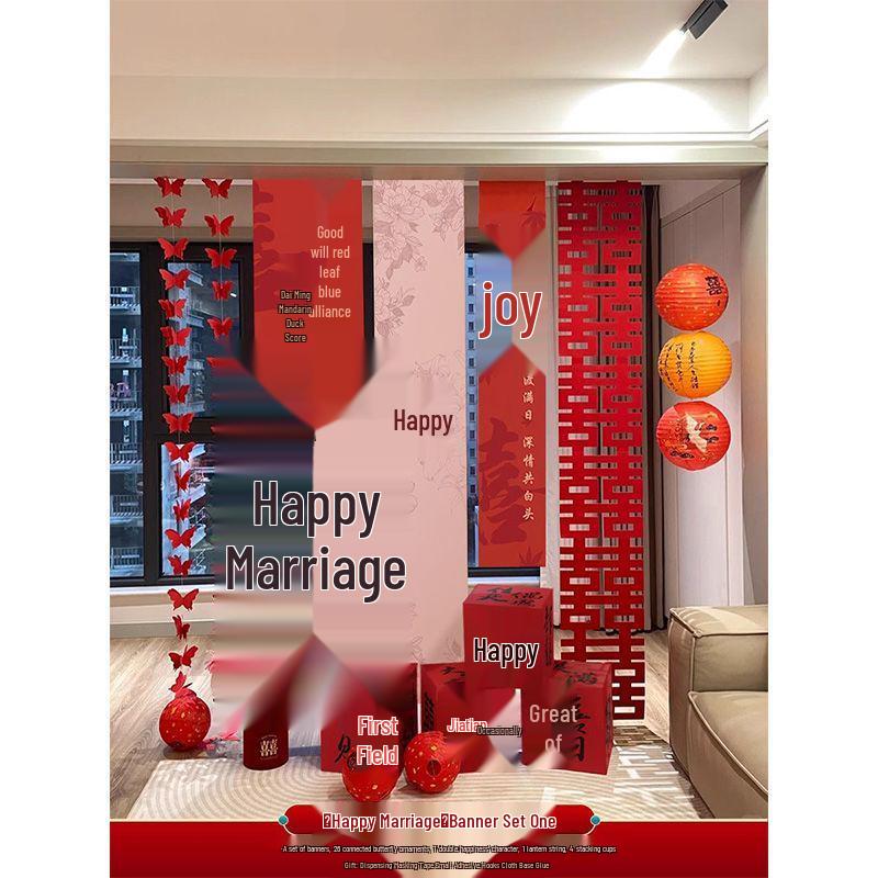 Wedding Decor Set: Morning Robes & Backdrop Cloth for Bride & Groom