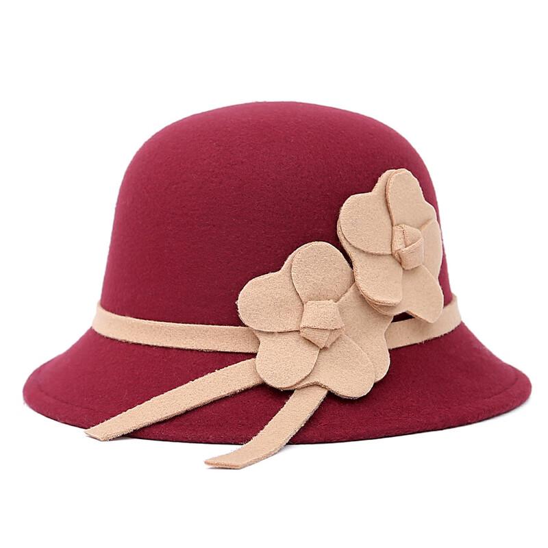 Women's Korean Style Flower Faux Wool Winter Hat