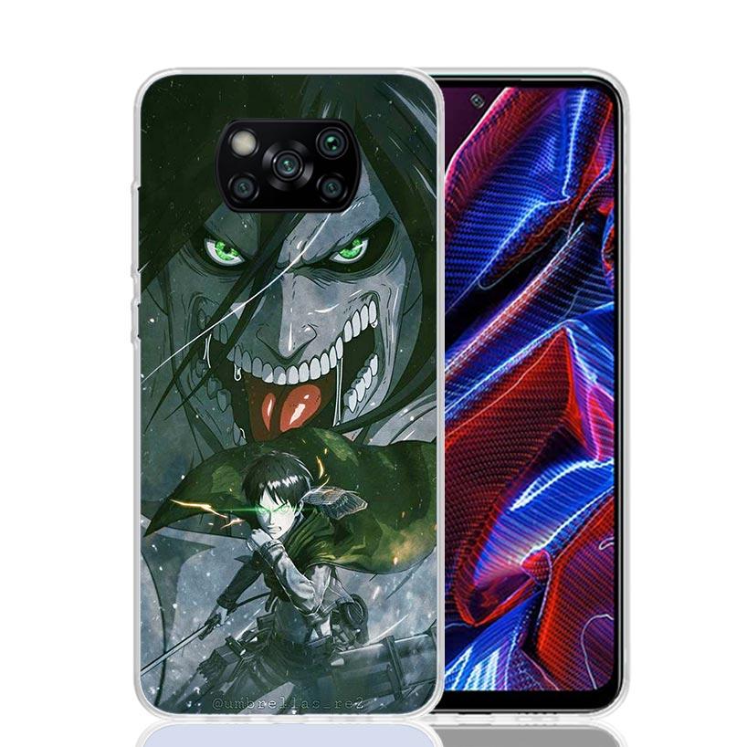 Attack-Titan Eren Phone Case For Xiaomi Poco X7 X6 X5 Pro F7 Ultra Redmi 15C 15 13 13C 12 12C 10 10A 10C 9 9A 9C 9T Cover Poco X