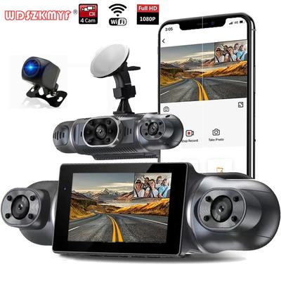 4 Camera HD Car DVR 4*1080P Video Recorder WIFI 360 Dash Cam Front Left Right Rear View Camera 24H Hardware Kit Car Assecories