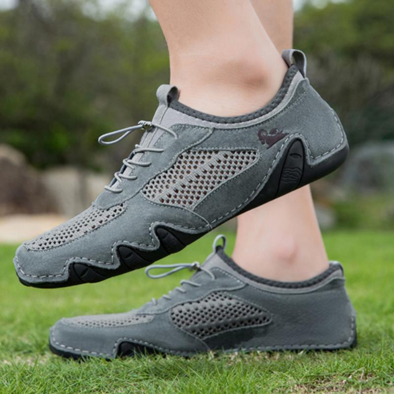 Summer Men's Casual Sports Shoes Genuine Leather Mesh Shoes Octopus Men's Shoes