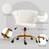 Velvet Office Chair Petal Backrest Vanity Chair Adjustable Height 69 X 64 X 80 90 Cm White