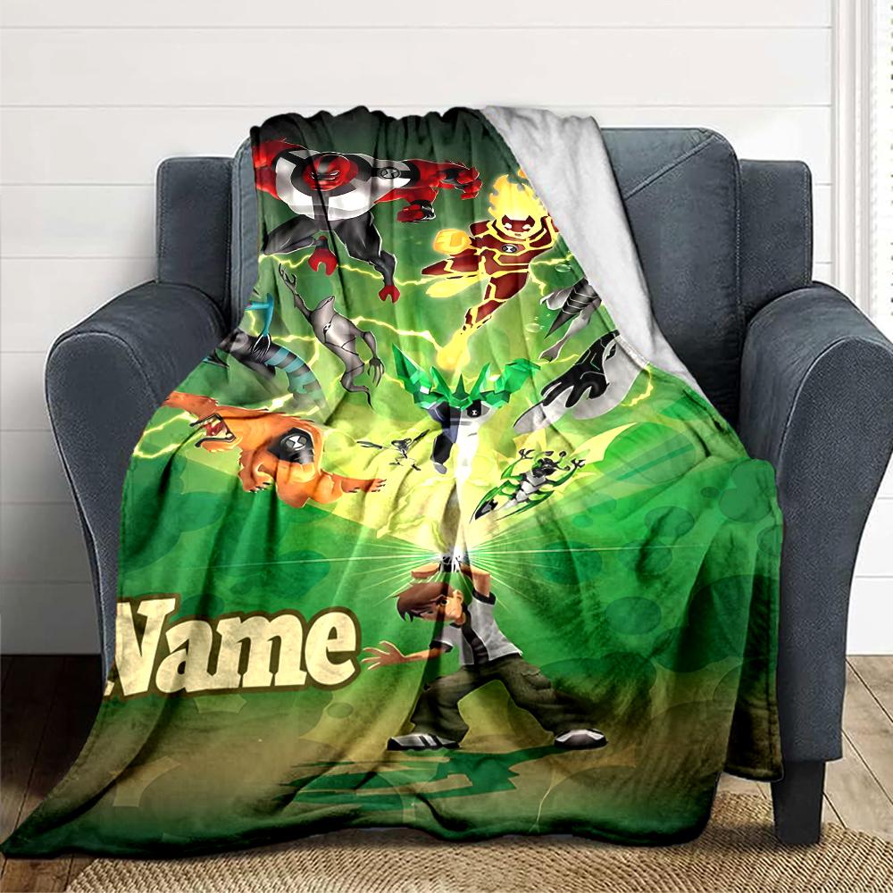 Custom Name Ben Alien Force Adventure Party Blanket For Couch Bed Plush Cozy Fuzzy Blanket Super Soft Warm Blankets For Fall And Winter 09165