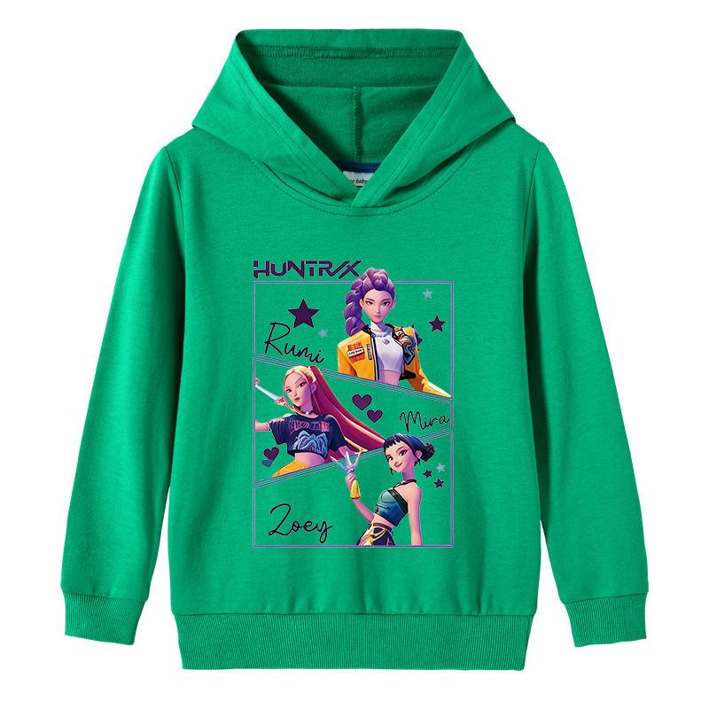 Kid's Loose Casual Pullover Hoodie KPop Demon Hunter Street Fashion Printed Top