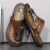 Übergröße Mode Weiches Leder Herren Flip-Flops Outdoor Wasserdichte Strandsandalen Sommer Herren Hausschuhe