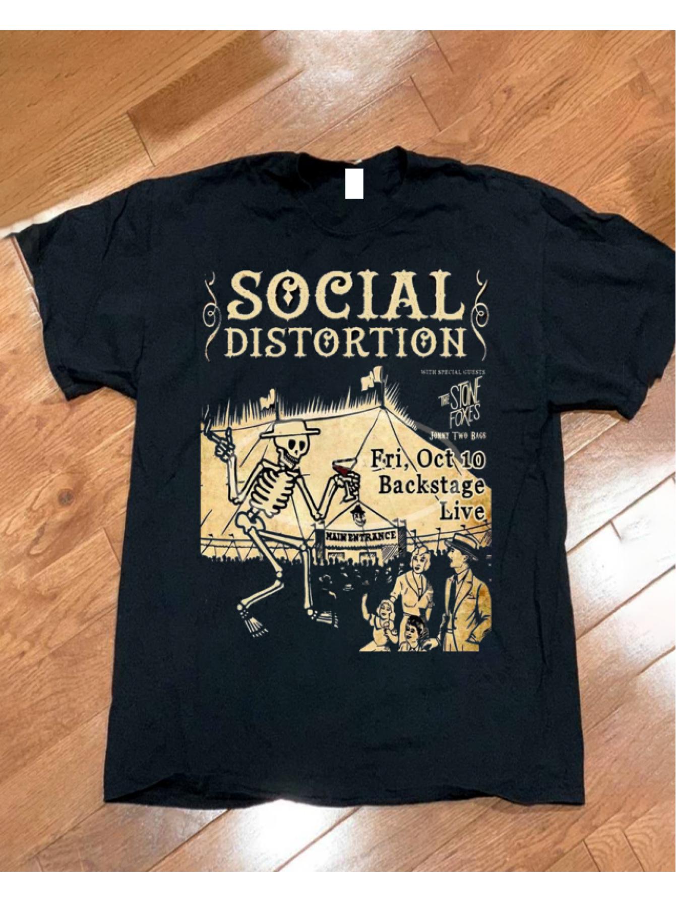 

Футболка с коротким рукавом и логотипом Social Distortion и культовым lettering SD - Унисекс, повседневная, с круглым вырезом XL