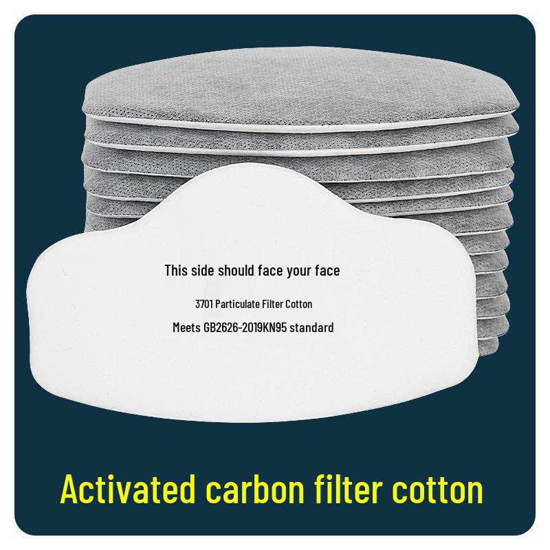 Full Face Dustproof Protective Mask for Industrial Use with Breathing Filter and Cotton Decoration