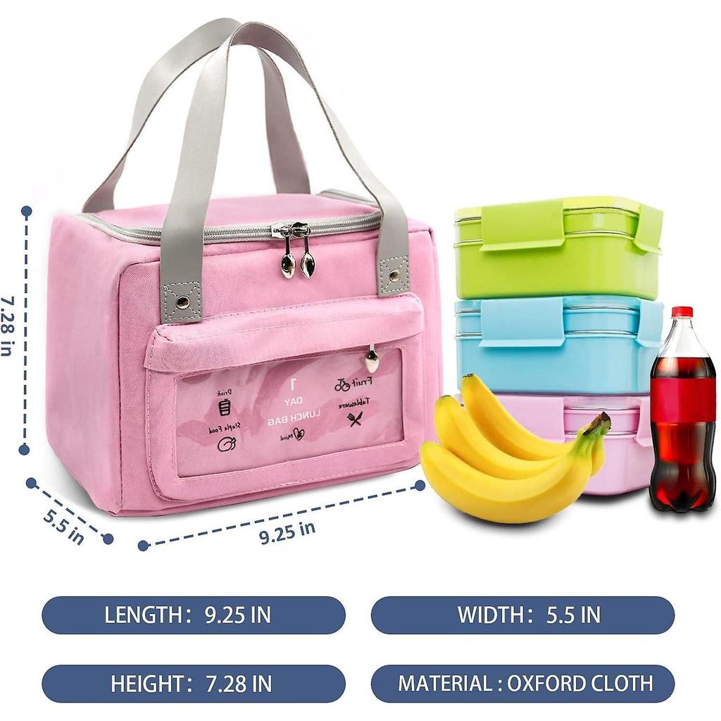 Insulated Lunch Bags for Women, Leakproof Wide Open Lunch Bag Reusable Lunch Cooler Bag, High Capaci less