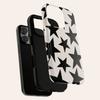 Modieuze zwarte sterrenpatroon mobiele telefoonhoesje voor iPhone17 16 15 14 13 12 11Pro/ Max /Plus valbestendige en schokbestendige backcover