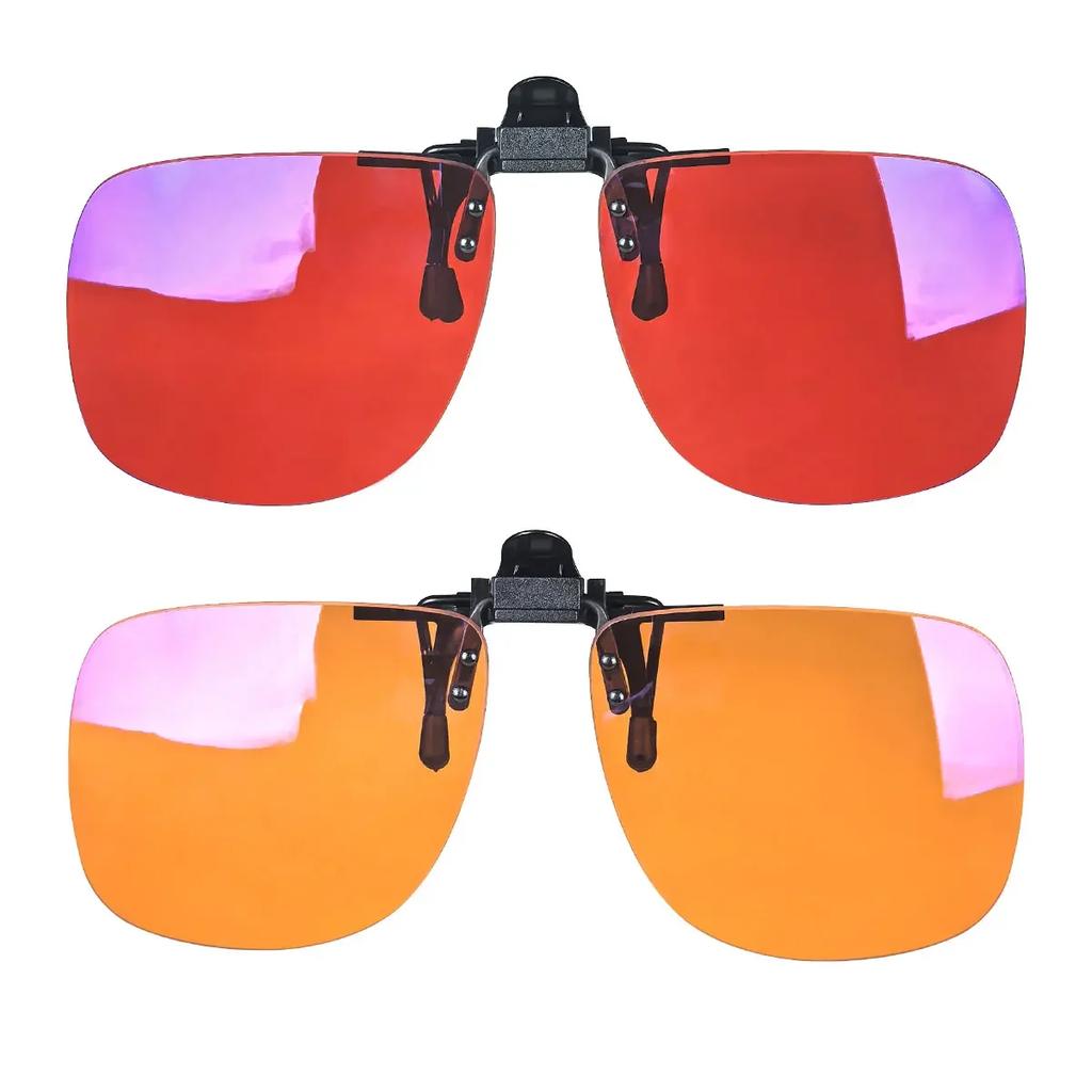 Red Lens Clip On Better Sleep Clipon  Black Polarized Sunglasses Clip On Big Size Square Shape Orange Lens Yellow Driving Lenses
