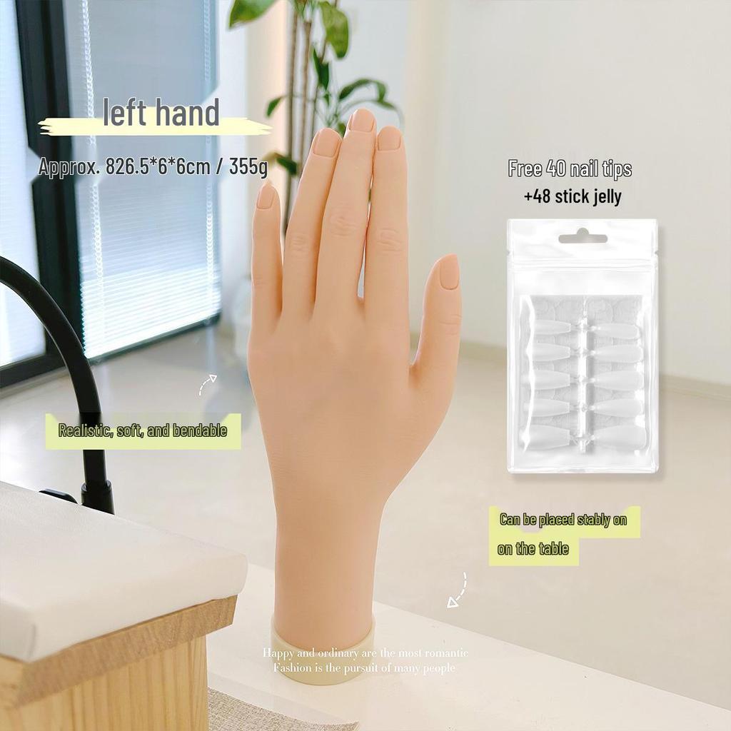 Soft Bendable Manicure Practice Hand Model for Nail Display and Training