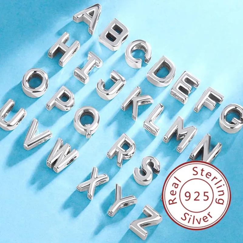 Classic 26 letters A-Z Copper Metal Bead Components Ideal Designed For Authentic Original beaded bracelets necklaces, Ideal Designed For High Quality