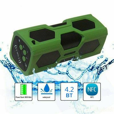 Bluetooth 4.2 Wireless Speaker Waterproof Power Bank Bass Subwoofer NFCTone Bass