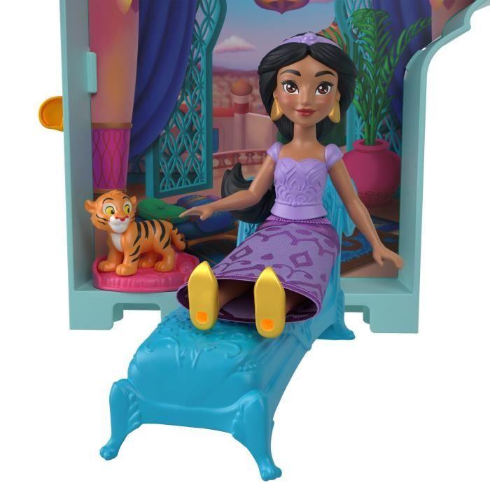 Disney Jasmine Histoires à Empiler Coffret de maison de poupée Palais de Jasmine avec Mini-poupée et 2 Animaux, Aladdin, MATTEL