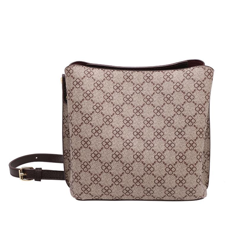 Retro Printed Bucket Bag for Women Spring and Summer New European and American Fashion Large Capacity One Shoulder Oblique Cross Chain Bag