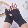 1pair Winter Half Finger Gloves Windproof Breathable Casual Glove Suitable For Work Writing Touch Screens Outdoor Cycling Gloves