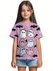 Girl Clothes Funny Pumpkin Graphic T-Shirt for Boys Girls Halloween Short Sleeve Tees 2-10Y Halloween Gift Party Kids Clothing