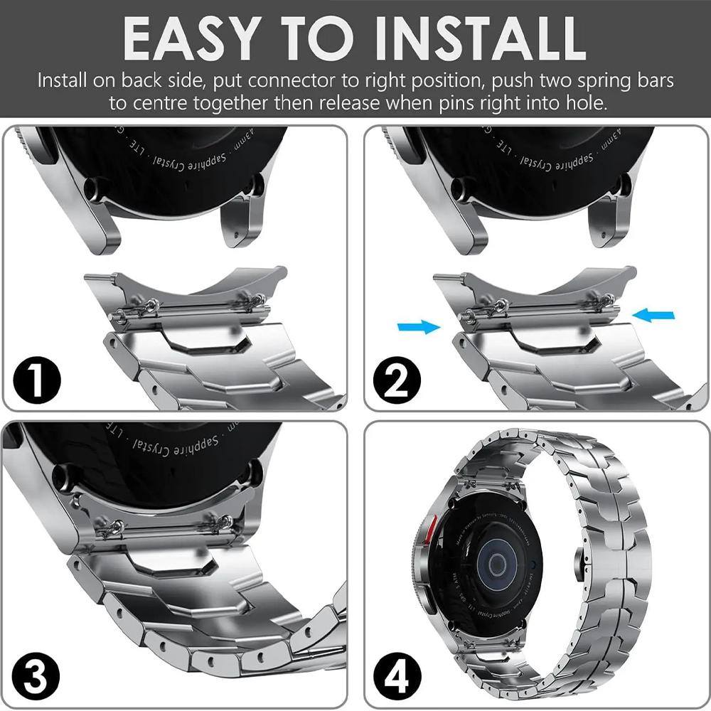 Nerezový náramek titanové barvy pro Samsung Galaxy Watch 7 6 5 4 44mm 40mm Pánský řemínek Pro SAMSUNG 6classic 47mm 43mm