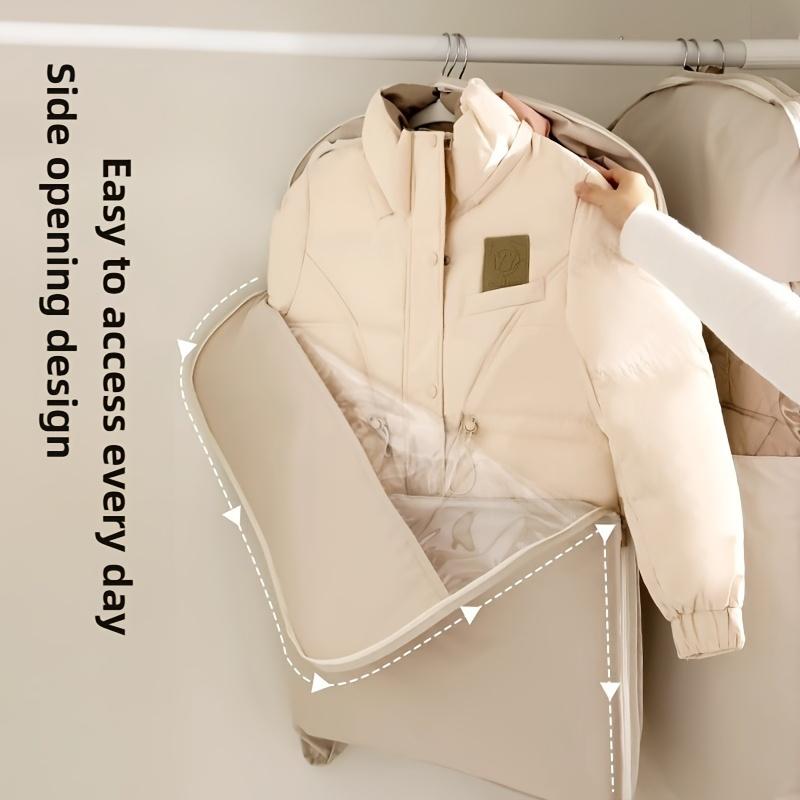 1pc Hanging Vacuum Storage Bag, Space Saving Clothes Organizer Compresses Down Jackets By 40%, Wardrobe Compression Bag