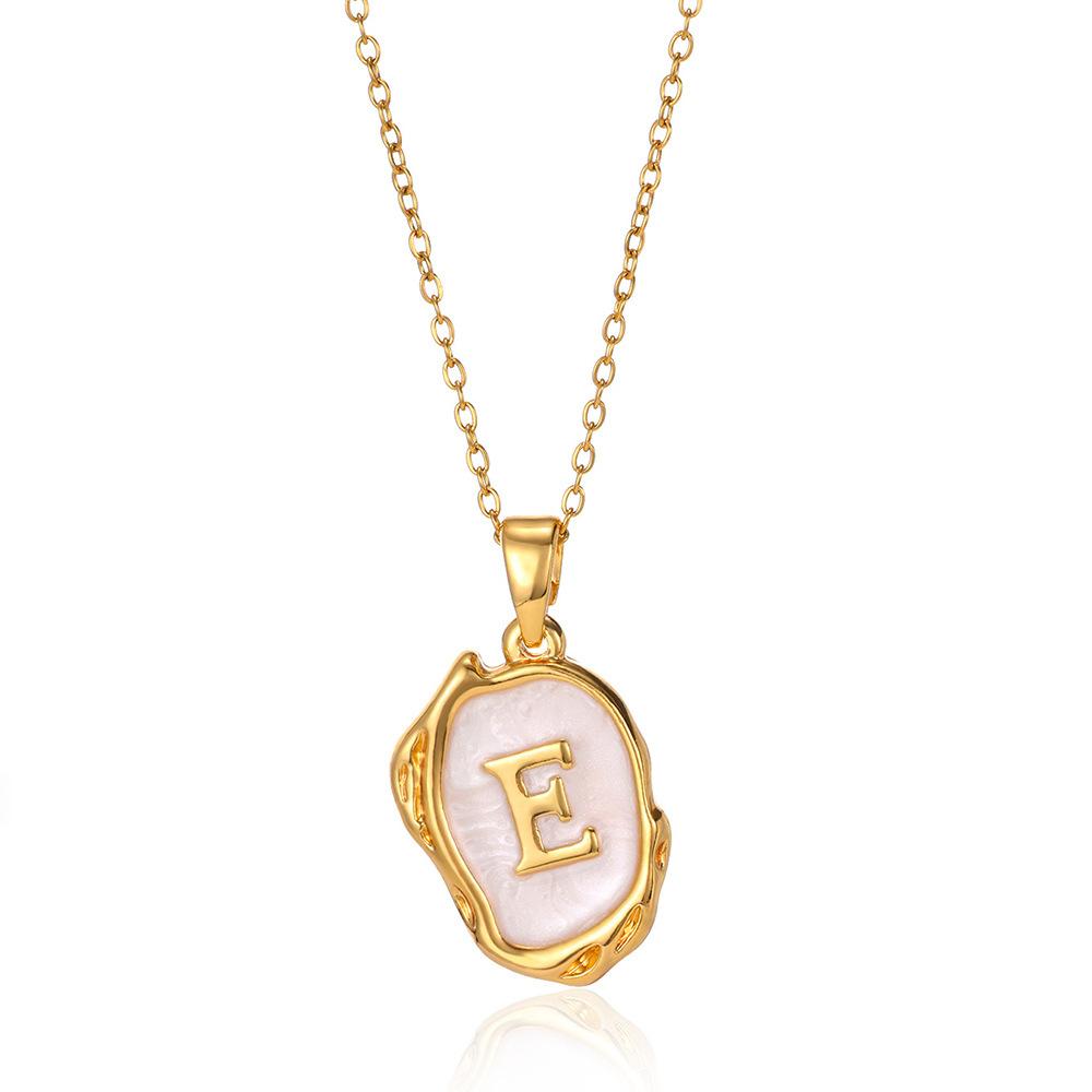 26 Letter Irregular Pendant Ladies 18K Gold-plated Letter Necklace Dating Birthday Gift