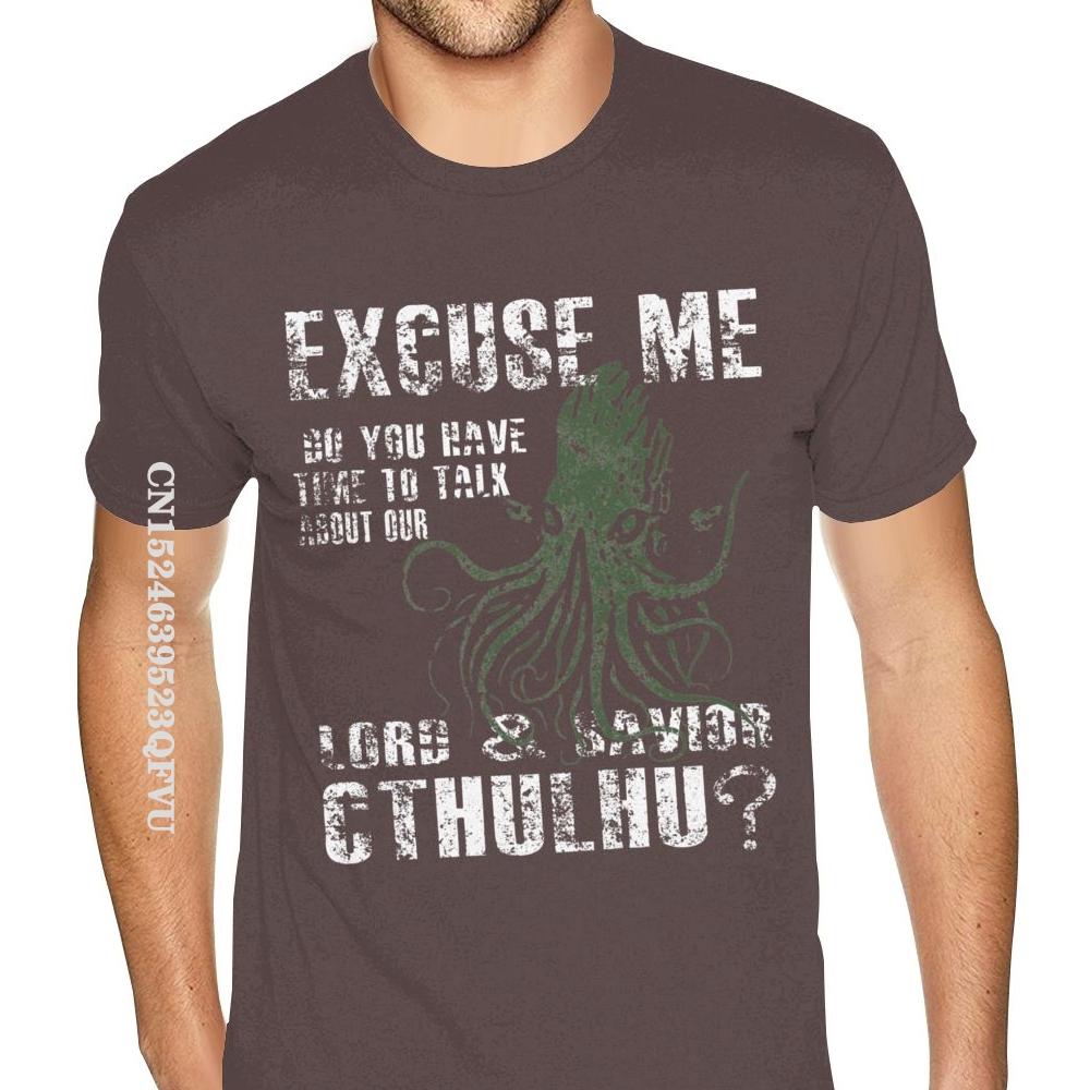 Camiseta de Cthulhu Disculpe ¿Tiene un momento para hablar sobre nuestro Señor Cthulhu Camiseta Hombre Hombre Divertida Estilo Gótico Anime Camiseta