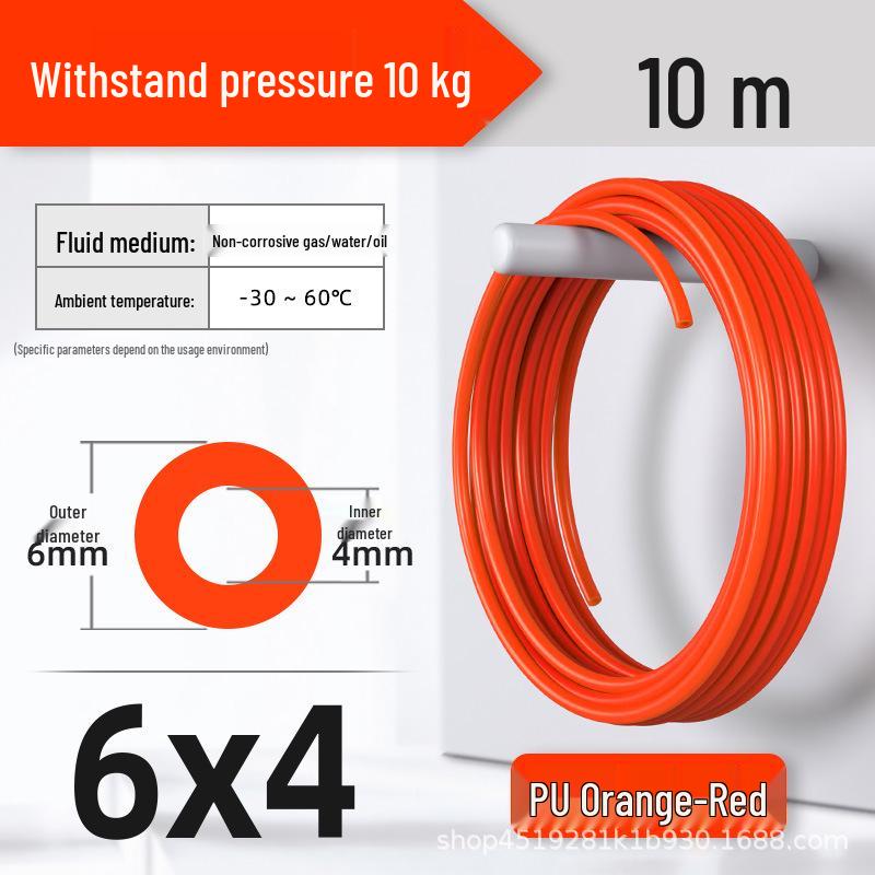 Zhuo Ji 8mm High-Pressure Transparent PU Air Hose for Air Compressors (Sizes: 4/6/10/12/14/16)