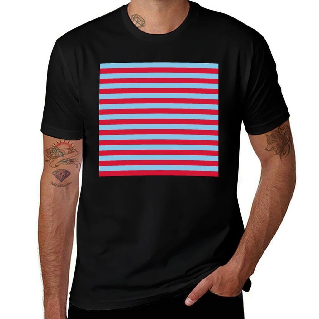 Graphic T-shirt Shirt BABY and STRIPES Black Cotton Man Horizontal RED T BLUE T-Shirt Man Package Plain for Small