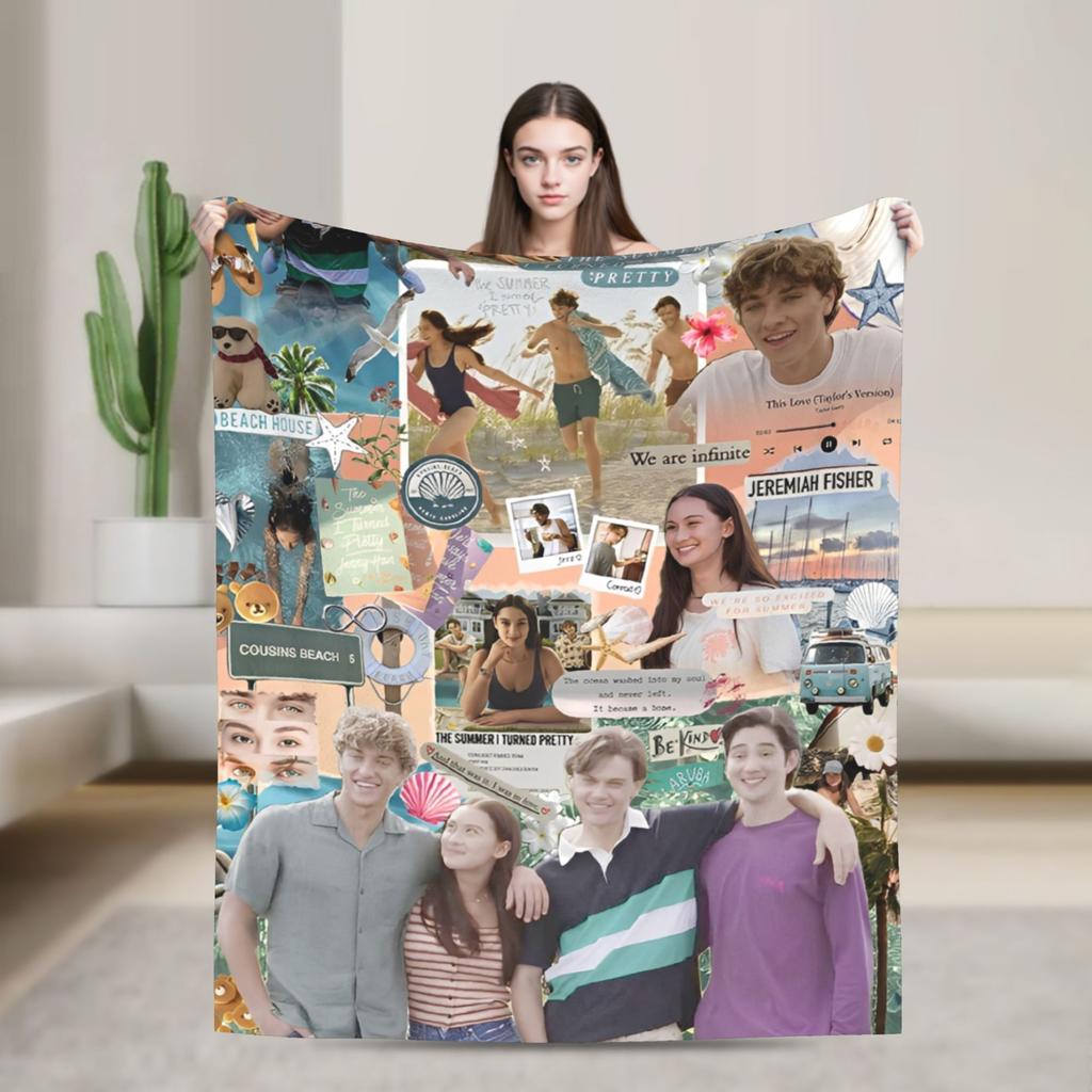 The Summer I Turned Pretty Flannel Throw Blankets Cousins Beach for Bedding Throws Knitted Blanket Travel Warm Portable Quilt