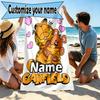Custom Name Personalized Garfield Print Beach Towel, for Trip Camping Beach Party Home Decor, Birthday Gift for Family & Friends