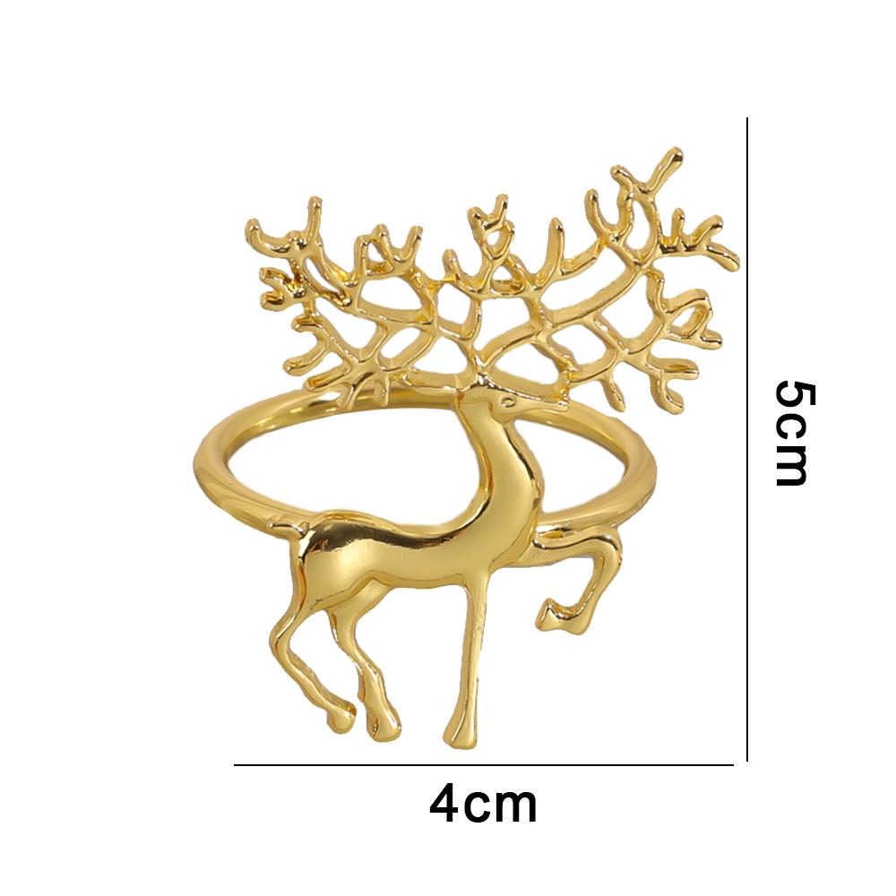 

Christmas Napkin Ring Holders Metal Xmas Tree Elk Napkin Buckle Home Christmas New Year Party Dinner Table Decoration Supplies